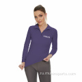 Abesifazane abaseceleni kwe-Purple Base Equestrian Long Sleeve